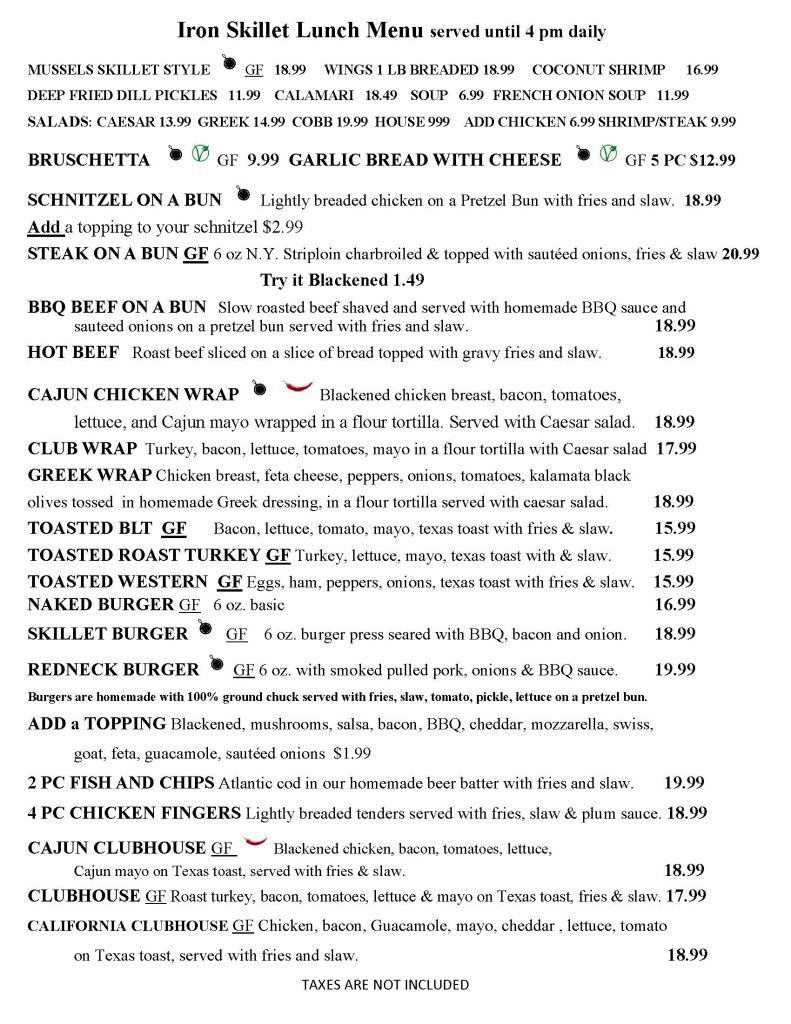 Lunch The Iron Skillet